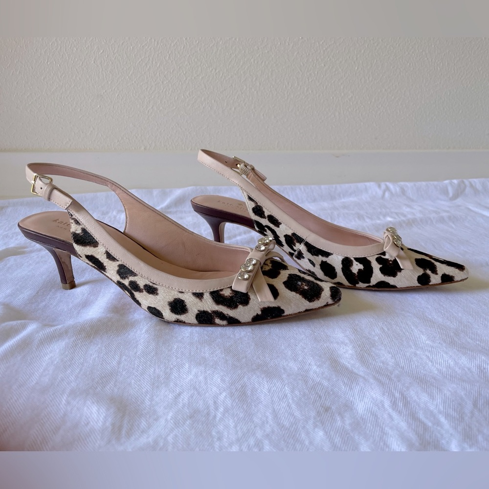 Kate spade leopard kitten heels